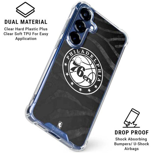 NBA Philadelphia 76ers Animal Print Galaxy S25 Clear Case